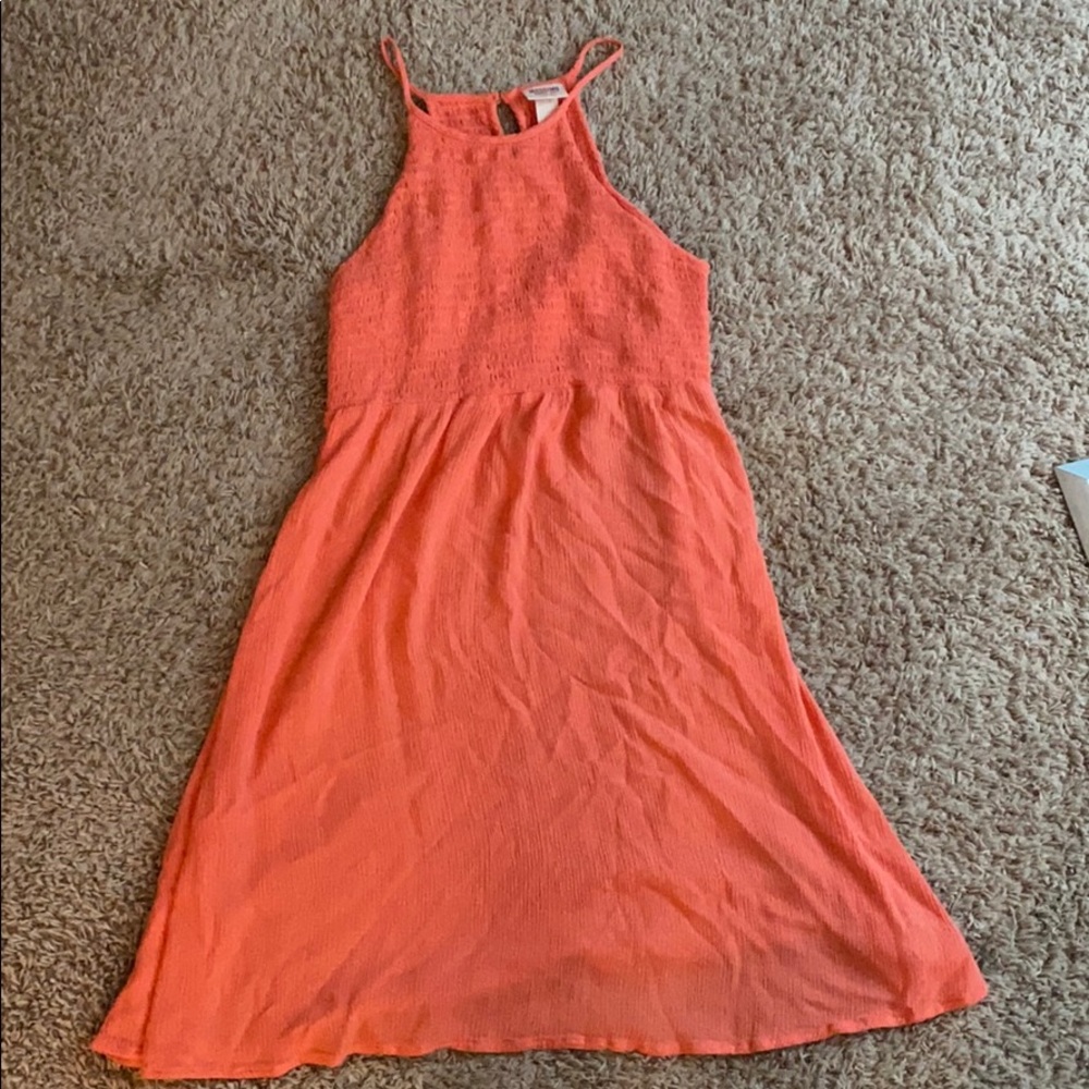 Peachy colored dress